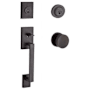 Baldwin La Jolla Standard C Keyway Double Cylinder Keyed Entry Handleset with Modern Knob and Modern Round Interior Trim from the Reserve Collection Venetian Bronze
