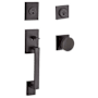 Baldwin La Jolla SmartKey Double Cylinder Keyed Entry Handleset with Modern Knob and Modern Square Interior Trim from the Reserve Collection Venetian Bronze