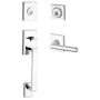 Baldwin La Jolla SmartKey Double Cylinder Keyed Entry Handleset with Square Lever and Contemporary Square Interior Trim from the Reserve Collection Polished Chrome