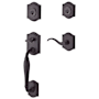 Baldwin Westcliff Right Handed SmartKey Double Cylinder Keyed Entry Handleset with Traditional Arch Rose and Curve Lever on Interior Venetian Bronze
