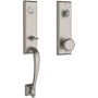 Baldwin Del Mar One Piece Single Cylinder Keyed Entry Handleset with Interior Round Knob and Emergency Egress Function Satin Nickel