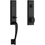 Baldwin Del Mar One Piece Single Cylinder Keyed Entry Handleset with Interior Round Knob and Emergency Egress Function for Thick Doors Satin Black