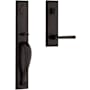 Baldwin Longview Full Plate Single Cylinder Keyed Entry Handleset with Taper Interior Lever and Emergency Egress Function Dark Bronze