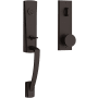 Baldwin Miami One Piece Single Cylinder Keyed Entry Handleset with Interior Contemporary Knob and Emergency Egress Function for Thick Doors Venetian Bronze
