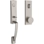 Baldwin Miami One Piece Single Cylinder Keyed Entry Handleset with Interior Contemporary Knob and Emergency Egress Function Satin Nickel