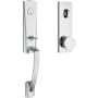 Baldwin Miami One Piece Single Cylinder Keyed Entry Handleset with Interior Contemporary Knob and Emergency Egress Function Polished Chrome