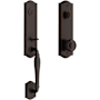 Baldwin New Hampshire One Piece Single Cylinder Keyed Entry Handleset with Interior Traditional Knob and Emergency Egress Function for Thick Doors Venetian Bronze