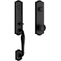 Baldwin New Hampshire One Piece Single Cylinder Keyed Entry Handleset with Interior Traditional Knob and Emergency Egress Function for Thick Doors Satin Black