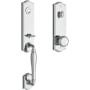 Baldwin New Hampshire One Piece Single Cylinder Keyed Entry Handleset with Interior Traditional Knob and Emergency Egress Function for Thick Doors Polished Chrome