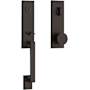 Baldwin Seattle One Piece Single Cylinder Keyed Entry Handleset with Interior Contemporary Knob and Emergency Egress Function Venetian Bronze