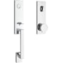 Baldwin Seattle One Piece Single Cylinder Keyed Entry Handleset with Interior Contemporary Knob and Emergency Egress Function Polished Chrome