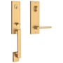 Baldwin Seattle One Piece Single Cylinder Keyed Entry Handleset with Square Interior Lever and Emergency Egress Function Lifetime Satin Brass