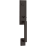 Baldwin Seattle One Piece SmartKey Single Cylinder Keyed Entry Handleset with Square Lever and Emergency Egress Function from the Reserve Collection Venetian Bronze