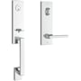 Baldwin Seattle One Piece Single Cylinder Keyed Entry Handleset with Square Interior Lever and Emergency Egress Function Polished Chrome