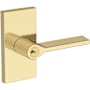 Baldwin Anaheim Hills Single Cylinder Keyed Entry Door Lever Set with Contemporary 5" Rose from the Reserve Collection Non-Lacquered Brass