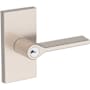 Baldwin Anaheim Hills Single Cylinder Keyed Entry Door Lever Set with Contemporary 5" Rose from the Reserve Collection Satin Nickel