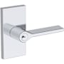 Baldwin Anaheim Hills Single Cylinder Keyed Entry Door Lever Set with Contemporary 5" Rose from the Reserve Collection Polished Chrome