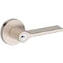 Baldwin Anaheim Hills Single Cylinder Keyed Entry Door Lever Set with Contemporary Round Rose from the Reserve Collection Satin Nickel