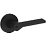 Baldwin Anaheim Hills Single Cylinder Keyed Entry Door Lever Set with Contemporary Round Rose from the Reserve Collection Satin Black