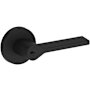 Baldwin Anaheim Hills Single Cylinder Keyed Entry Door Lever Set with Contemporary Round Rose and SmartKey from the Reserve Collection Satin Black