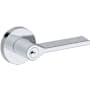 Baldwin Anaheim Hills Single Cylinder Keyed Entry Door Lever Set with Contemporary Round Rose from the Reserve Collection Polished Chrome