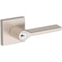 Baldwin Anaheim Hills Single Cylinder Keyed Entry Door Lever Set with Contemporary Square Rose from the Reserve Collection Satin Nickel