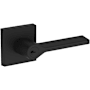 Baldwin Anaheim Hills Single Cylinder Keyed Entry Door Lever Set with Contemporary Square Rose from the Reserve Collection Satin Black