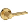 Baldwin Anaheim Hills Single Cylinder Keyed Entry Door Lever Set with Recessed Round Rose from the Reserve Collection Lifetime Polished Brass