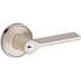 Baldwin Anaheim Hills Single Cylinder Keyed Entry Door Lever Set with Recessed Round Rose from the Reserve Collection Satin Nickel