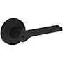 Baldwin Anaheim Hills Single Cylinder Keyed Entry Door Lever Set with Recessed Round Rose from the Reserve Collection Satin Black