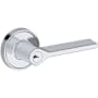 Baldwin Anaheim Hills Single Cylinder Keyed Entry Door Lever Set with Recessed Round Rose from the Reserve Collection Polished Chrome
