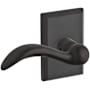 Baldwin Arch Keyed Entry Single Cylinder Leverset with Rustic Square Rose - Left Handed Dark Bronze