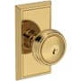 Baldwin Bremerton Single Cylinder Keyed Entry Door Knob Set with Chamfered 5" Rose with SmartKey SC1 Keyway from the Reserve Collection Lifetime Polished Brass