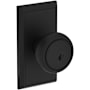 Baldwin Bremerton Single Cylinder Keyed Entry Door Knob Set with Chamfered 5" Rose with SmartKey SC1 Keyway from the Reserve Collection Satin Black