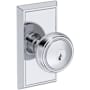 Baldwin Bremerton Single Cylinder Keyed Entry Door Knob Set with Chamfered 5" Rose from the Reserve Collection Polished Chrome