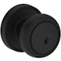 Baldwin Bremerton Single Cylinder Keyed Entry Door Knob Set with Recessed Round Rose with SmartKey SC1 Keyway from the Reserve Collection Satin Black
