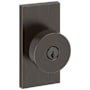 Baldwin Contemporary Single Cylinder Keyed Entry Door Knob Set with 5 Inch Rectangle Rose from the Reserve Collection Venetian Bronze