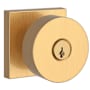 Baldwin Contemporary Single Cylinder Keyed Entry Door Knob with Square Rose Lifetime Satin Brass