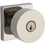 Baldwin Contemporary Single Cylinder Keyed Entry Door Knob with Square Rose Lifetime Polished Nickel