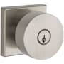 Baldwin Contemporary Single Cylinder Keyed Entry Door Knob with Square Rose Satin Nickel