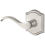 Baldwin Curve Keyed Entry Single Cylinder Leverset with Traditional Arch Rose - Left Handed Satin Nickel