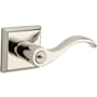 Baldwin Curve Keyed Entry Single Cylinder Leverset with Traditional Square Rose - Left Handed Lifetime Polished Nickel
