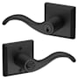 Baldwin Curve Keyed Entry Single Cylinder Leverset with Traditional Square Rose - Left Handed Satin Black