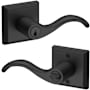 Baldwin Curve Right Handed Single Cylinder Keyed Entry Door Lever with Square Rose Satin Black