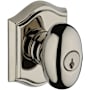 Baldwin Ellipse Single Cylinder Keyed Entry Door Knob with Arch Rose Lifetime Polished Nickel