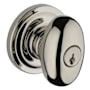 Baldwin Ellipse Single Cylinder Keyed Entry Door Knob with Round Rose Lifetime Polished Nickel