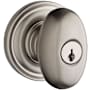 Baldwin Ellipse Single Cylinder Keyed Entry Door Knob with Round Rose Satin Nickel