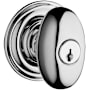Baldwin Ellipse Single Cylinder Keyed Entry Door Knob with Round Rose Polished Chrome