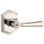 Baldwin Federal Keyed Entry Single Cylinder Leverset with Traditional Arch Rose Lifetime Polished Nickel