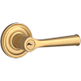 Baldwin Federal Single Cylinder Keyed Entry Door Lever Set with Traditional Round Rose Lifetime Satin Brass